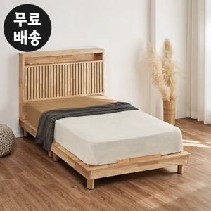데오 고무나무 원목 침대프레임 퀸사이즈 부부_내츄럴