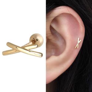 14K 크로스 스틱 골드 금 피어싱