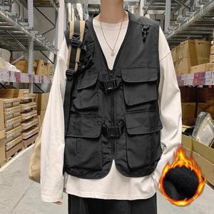 남성 겨울 2컬러 기모 포켓 스트릿 조끼 베스트 IS-BT12N