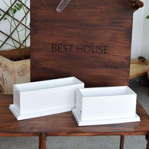 엣지플라스틱 옆이넓은 직사각 화분