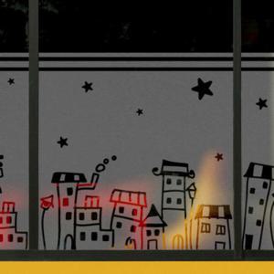 아트박스/꾸밈 ih483-별빛이내리는마을_글라스시트지