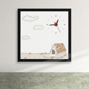 아트박스/꾸밈 iz202-낮잠자는강아지액자벽시계_디자인액자시계