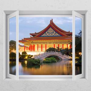 아트박스/꾸밈 cj087-아름다운궁궐_창문그림액자_뮤럴시트지