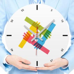 아트박스/꾸밈 ck676-다같이힘을합쳐_인테리어벽시계