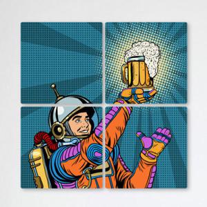 아트박스/꾸밈 cf085-멀티액자_우주인도좋아하는맥주