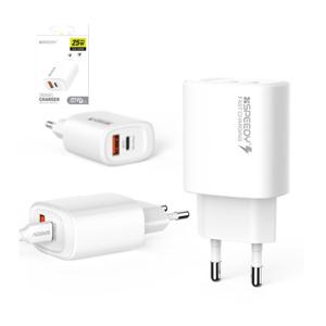 스피디 가정용 25W(PD3.0+QC3.0) 2포트 PPS 초고속 분리형 충전기(케이블 미포함)e USB충전기 pps충전기