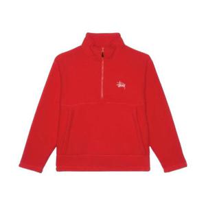 스투시 폴라 플리스 하프 집 모크넥 레드 118542