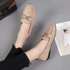 여자 스웨이드 체인로퍼 캐주얼 단화 학생 구두 패션