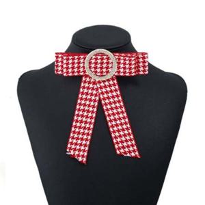 서클 브로치 OC2 체크리본 예쁜브로치 리본브로치 패