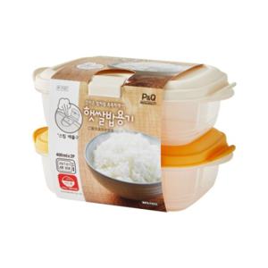 락앤락 피앤큐 햇쌀밥용기 400ml 2P (P-1121)
