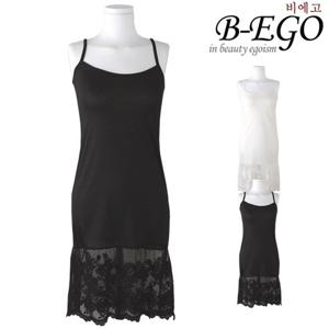 333BG_밑단 망사 레이스 슬립