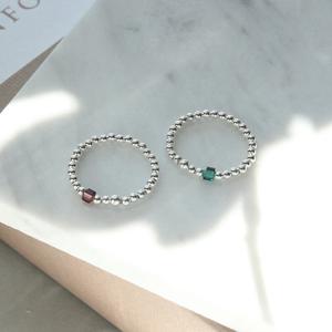 제이로렌 9R0345 그린가넷 크리스탈 포인트 실버 반지