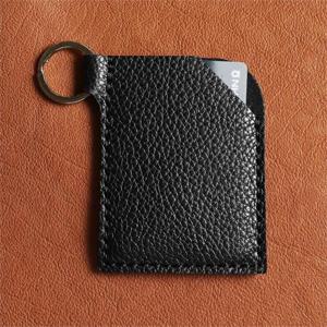 [에치펠레][에치펠레]가죽 키홀더 카드지갑 시크블랙오플/키링 (