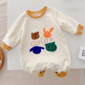 [엠케이] 컬러 동물 페인팅 신생아 우주복(66-90) 204589