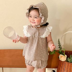 [엠케이] 코코아꽃자수민나시유아상하복보넷세트(66-90) 204712