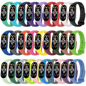 샤오미 미밴드7 호환 컬러 실리콘 스포츠 밴드 시계줄 스트랩