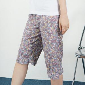 슬레진저 여성 60수 아사 순면 꽃무늬 7부 파자마 잠옷 바지