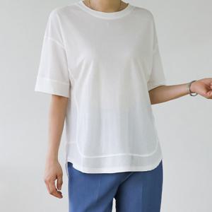 [바네사빈] (11컬러)절개 라운드 반팔 티셔츠 v00307