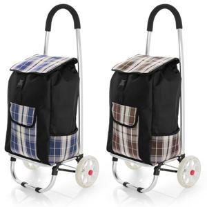 대형 스텐레스 클래식 체크 접이식 쇼핑카트