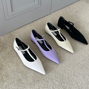 RJ-o249 여성 봄 캐주얼 플랫 실픔 뾰족 단화슈즈