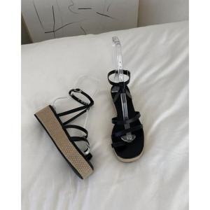 [이쁜] 통굽 웨지힐 샌들