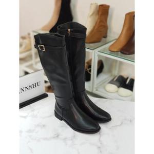 한슈 세이브존07 절개라인 골드버클 롱부츠 HS93996