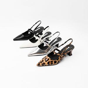 [신난다슈] 여성 슬링백힐 5cm 4종 스틸레토 슬링백 구두 펌프스 힐 미들힐 버클 EF243075