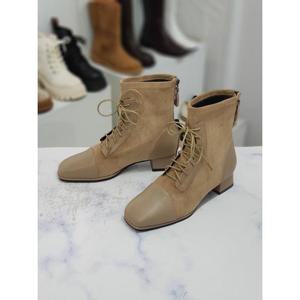 한슈 세이브존09 가죽 레이스업 워커 여성 부츠 3.5cm HS293025il
