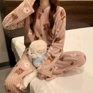 곰돌이 수면 잠옷 극세사 겨울 잠옷 파자마 홈웨어