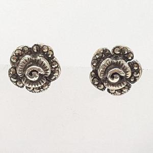 [블루케이] 장미꽃 마카사이트 원석귀걸이241208-11