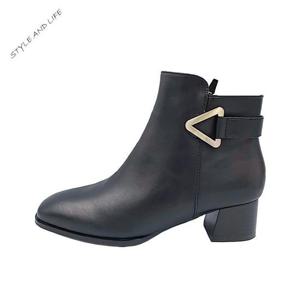 발편한 소가죽 여성 앵글부츠  swb24043 블랙
