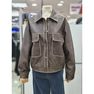 밀스튜디오 세이브존04 칼라넥 인조가죽라이더 재킷 LR3LJS101