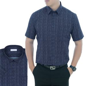 [레디핏]남성 여름셔츠 얇고 가벼운 시어서커 네이비 반팔셔츠