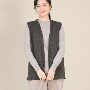 애비뉴투지 엄마옷 주머니 오픈형 봄 가을 간절기 하프 조끼 베스트 V03504