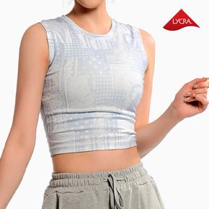 라이크라 크롭탑 요가나시 필라테스복 스포츠탑 sr1096