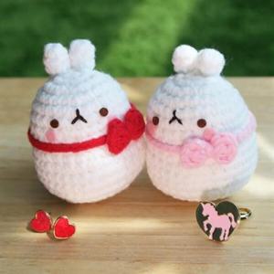 아트박스/캐릭터프렌즈 손뜨개 인형가방고리 리본