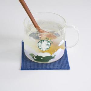 아트박스/메이메이 new 코튼 누비 오버스티치 코스터 (블루)