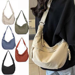 여성 크로스백 반달 나일론 여행 보조 슬링백 가방