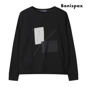 [보니스팍스(여성의류)]패치워크 라운드넥 스웨트 셔츠 XP9TS001M0