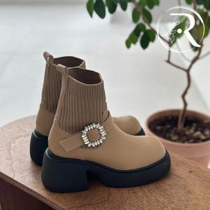 [디자이어로즈] 소가죽 부츠 7cm 시보리 앵클부츠