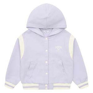 [에꼴리에]MARIO여아 네오프렌 배색 후드 바시티 점퍼 23A0153_PU