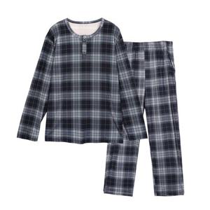 [바풀 주니어]바풀 FX 188679 남성 피치기모 잠옷 세트 상하 심플체크 보온 실내복 라운드