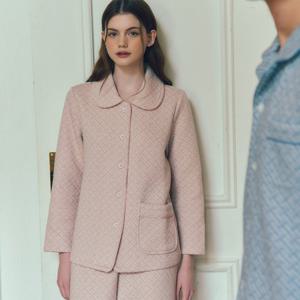 한겨울에도 따뜻하게 면 폴리 지그재그 패턴 여성 수면 잠옷 세트 WPA5486W