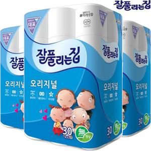 [땡큐온]잘풀리는집 쟈스민향 오리지널 3겹 27M 30롤 x3팩