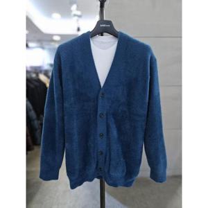 바쏘옴므 세이브존03 바쏘옴므 남자 가을 겨울 니트 블루 부클퍼 오버핏 가디건 WSAFZ3WA02A