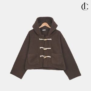 엘케이트 여성 겨울 크롭 양털 뽀글이 후드 떡볶이 숏코트 떡코 더플 하프 코트 LCR125