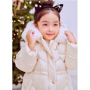 [프랜치켓] 여아키즈겨울패딩 베이지 오리털 점퍼 Q56DBJ020Y4