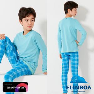 [엘인보아] 주니어 에어로웜 기능성내의 빅체크민트