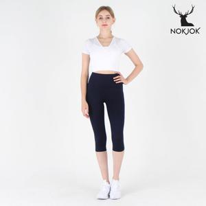 녹족 요가복 필라테스복 레나 7부 레깅스 미드나잇