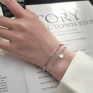 에르모사제이 W023 두줄 은 팔찌 / 실버 925 레이어드 클립 체인